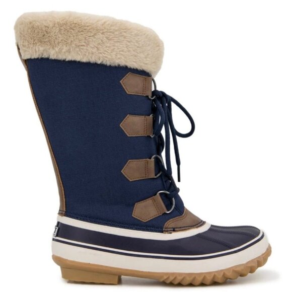 JBU by Jambu STORMGATE Regular Calf Mid Shaft Flats Winter Duck Boots Navy - Picture 3 of 8